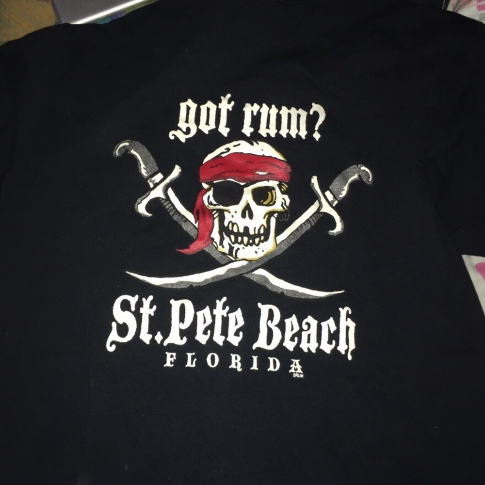ST PETE FLORIDA GOT RUM VINTAGE PIRATE TEE SHIRT UNISEX - Picture 3 of 6